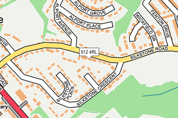 S12 4RL map - OS OpenMap – Local (Ordnance Survey)