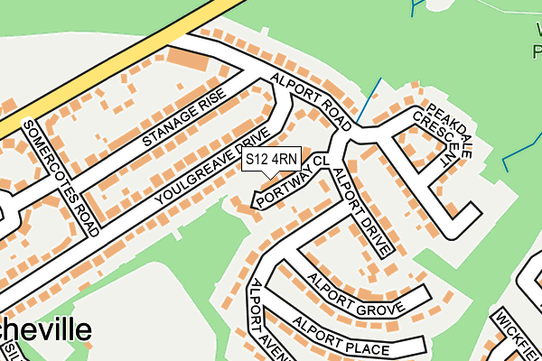 S12 4RN map - OS OpenMap – Local (Ordnance Survey)