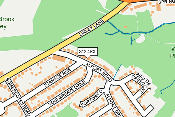 S12 4RX map - OS OpenMap – Local (Ordnance Survey)