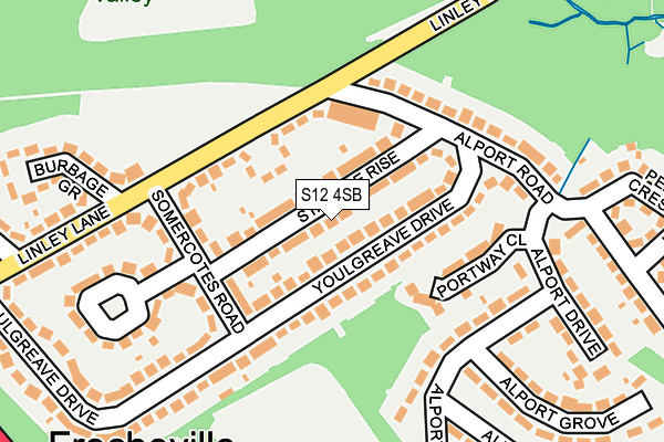 S12 4SB map - OS OpenMap – Local (Ordnance Survey)