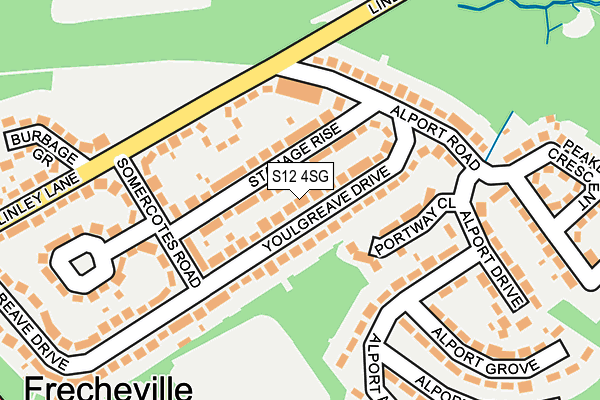 S12 4SG map - OS OpenMap – Local (Ordnance Survey)