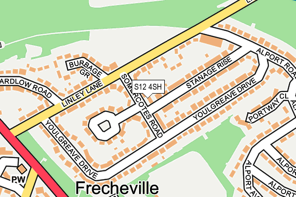 S12 4SH map - OS OpenMap – Local (Ordnance Survey)