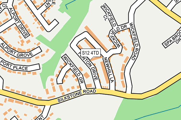S12 4TD map - OS OpenMap – Local (Ordnance Survey)