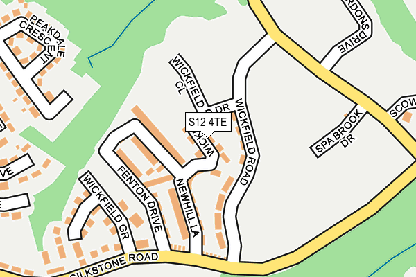 S12 4TE map - OS OpenMap – Local (Ordnance Survey)