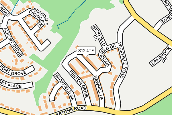 S12 4TF map - OS OpenMap – Local (Ordnance Survey)