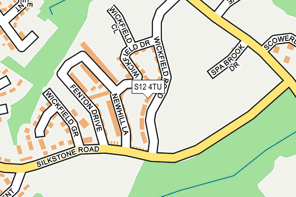 S12 4TU map - OS OpenMap – Local (Ordnance Survey)