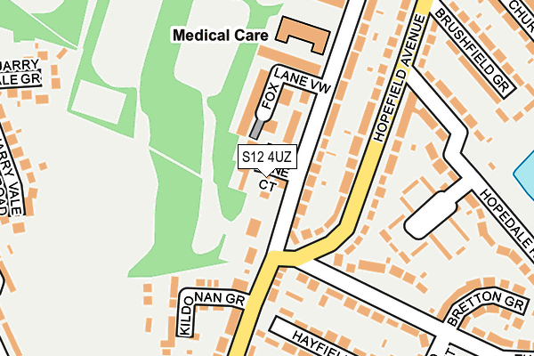 S12 4UZ map - OS OpenMap – Local (Ordnance Survey)