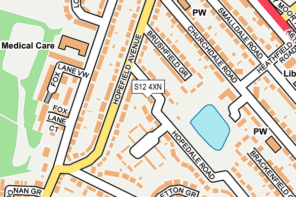 S12 4XN map - OS OpenMap – Local (Ordnance Survey)