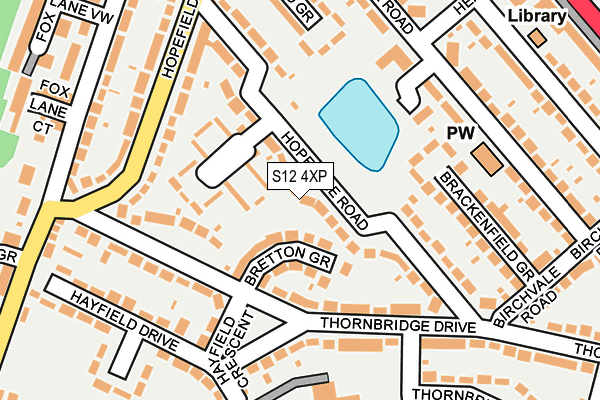 S12 4XP map - OS OpenMap – Local (Ordnance Survey)