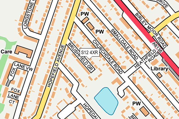 S12 4XR map - OS OpenMap – Local (Ordnance Survey)