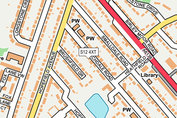 S12 4XT map - OS OpenMap – Local (Ordnance Survey)