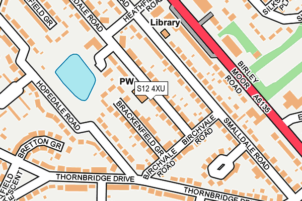 S12 4XU map - OS OpenMap – Local (Ordnance Survey)