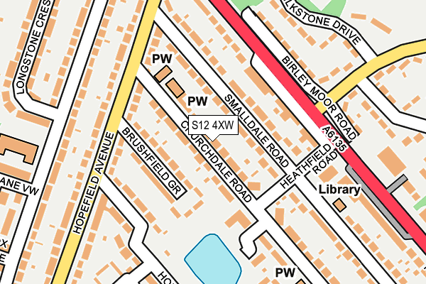 S12 4XW map - OS OpenMap – Local (Ordnance Survey)