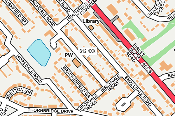 S12 4XX map - OS OpenMap – Local (Ordnance Survey)