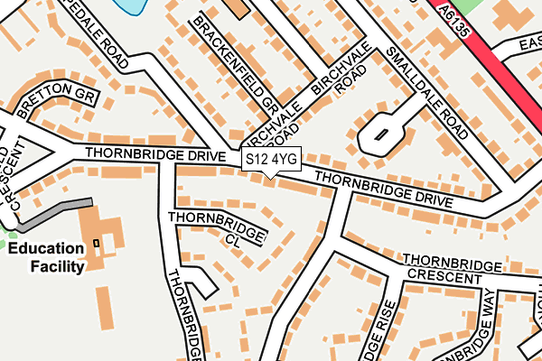 S12 4YG map - OS OpenMap – Local (Ordnance Survey)