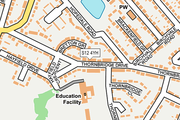 S12 4YH map - OS OpenMap – Local (Ordnance Survey)