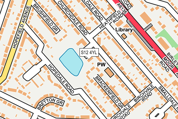 S12 4YL map - OS OpenMap – Local (Ordnance Survey)