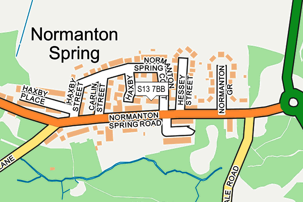 S13 7BB map - OS OpenMap – Local (Ordnance Survey)