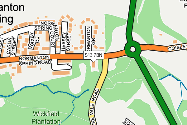 S13 7BN map - OS OpenMap – Local (Ordnance Survey)