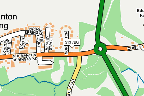 S13 7BQ map - OS OpenMap – Local (Ordnance Survey)