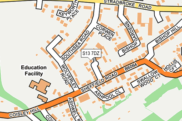S13 7DZ map - OS OpenMap – Local (Ordnance Survey)