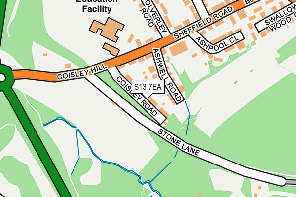 S13 7EA map - OS OpenMap – Local (Ordnance Survey)