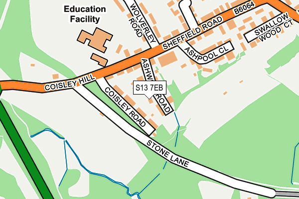 S13 7EB map - OS OpenMap – Local (Ordnance Survey)