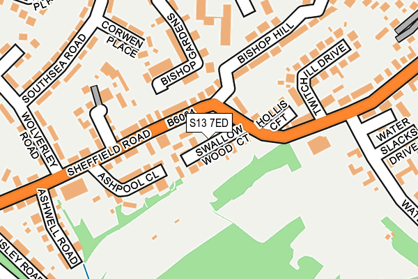 S13 7ED map - OS OpenMap – Local (Ordnance Survey)