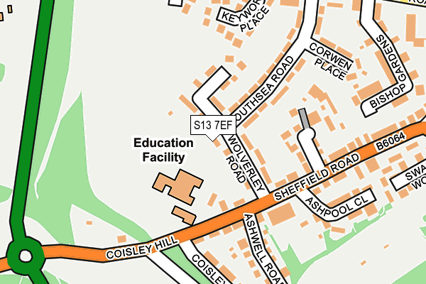 S13 7EF map - OS OpenMap – Local (Ordnance Survey)