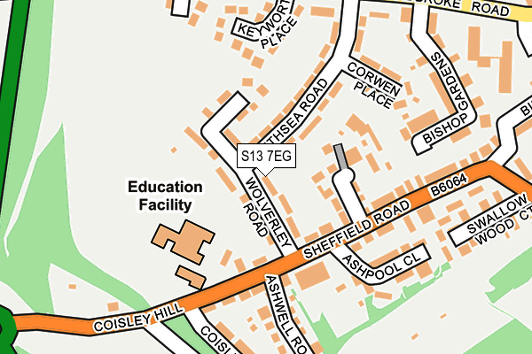 S13 7EG map - OS OpenMap – Local (Ordnance Survey)