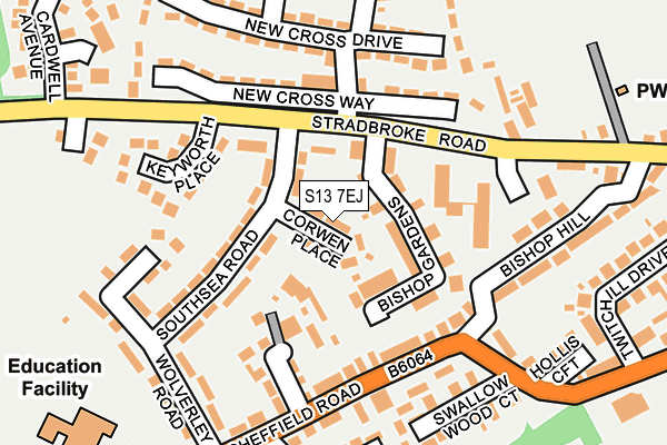 S13 7EJ map - OS OpenMap – Local (Ordnance Survey)