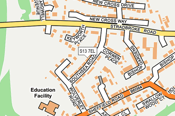 S13 7EL map - OS OpenMap – Local (Ordnance Survey)