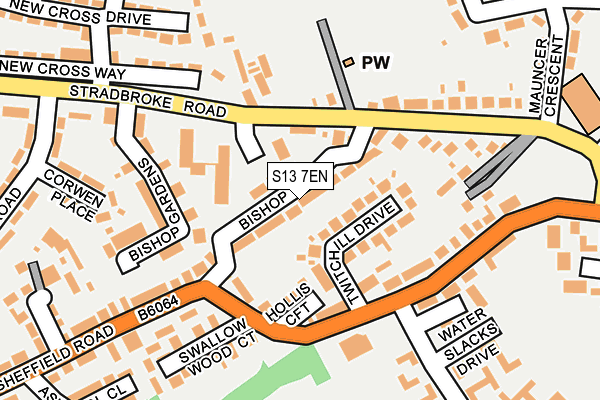 S13 7EN map - OS OpenMap – Local (Ordnance Survey)