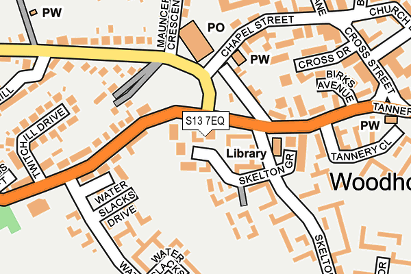 S13 7EQ map - OS OpenMap – Local (Ordnance Survey)