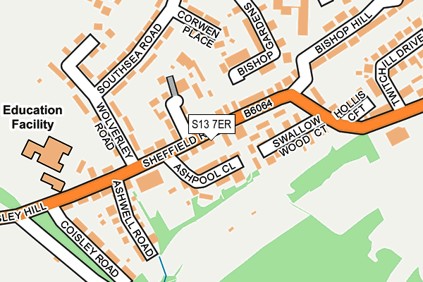 S13 7ER map - OS OpenMap – Local (Ordnance Survey)