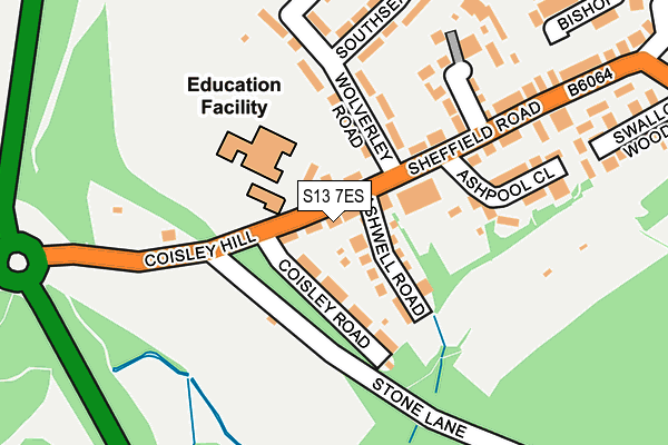 S13 7ES map - OS OpenMap – Local (Ordnance Survey)