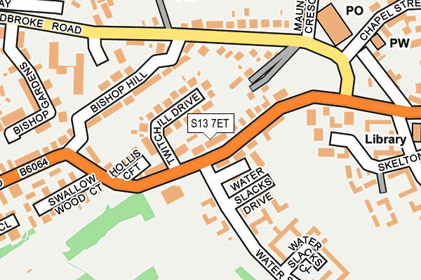 S13 7ET map - OS OpenMap – Local (Ordnance Survey)