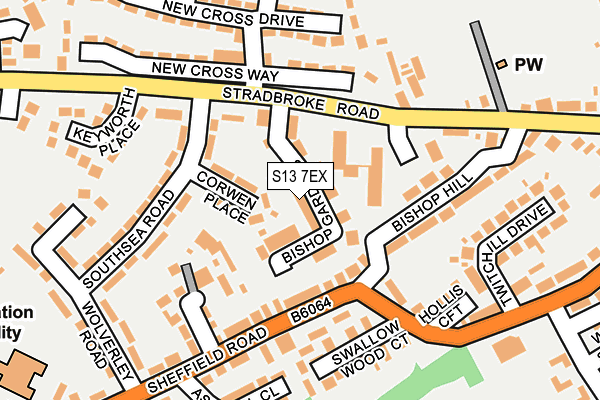 S13 7EX map - OS OpenMap – Local (Ordnance Survey)