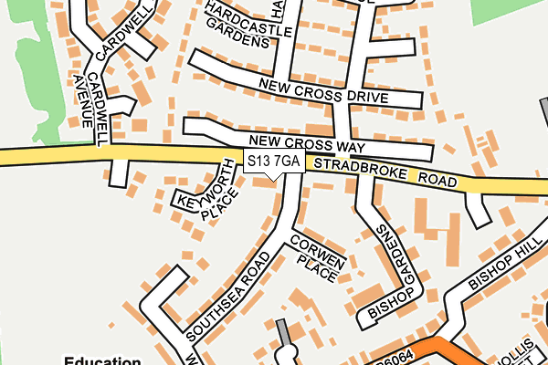 S13 7GA map - OS OpenMap – Local (Ordnance Survey)