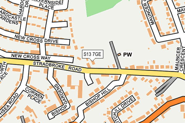 S13 7GE map - OS OpenMap – Local (Ordnance Survey)