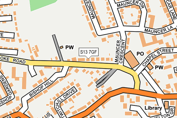 S13 7GF map - OS OpenMap – Local (Ordnance Survey)