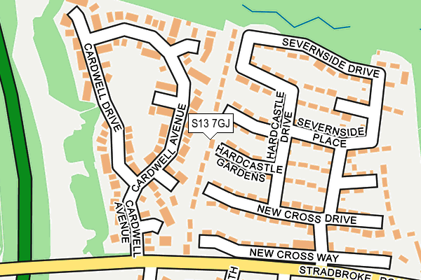 S13 7GJ map - OS OpenMap – Local (Ordnance Survey)