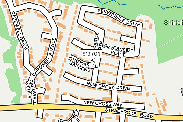 S13 7GN map - OS OpenMap – Local (Ordnance Survey)