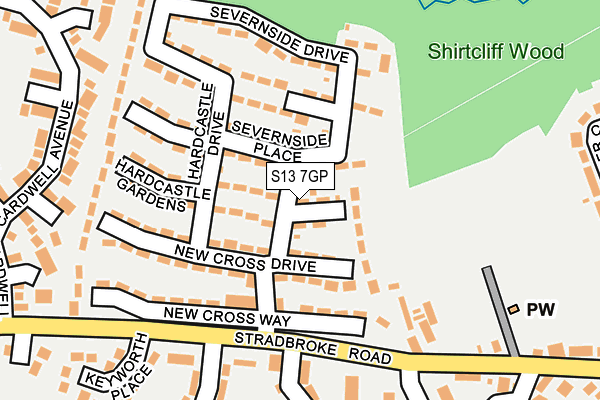 S13 7GP map - OS OpenMap – Local (Ordnance Survey)