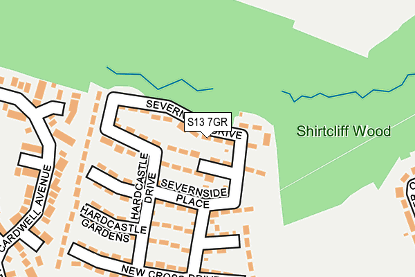 S13 7GR map - OS OpenMap – Local (Ordnance Survey)