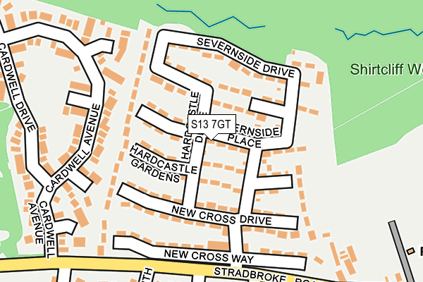 S13 7GT map - OS OpenMap – Local (Ordnance Survey)
