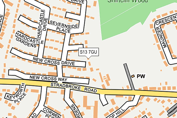 S13 7GU map - OS OpenMap – Local (Ordnance Survey)