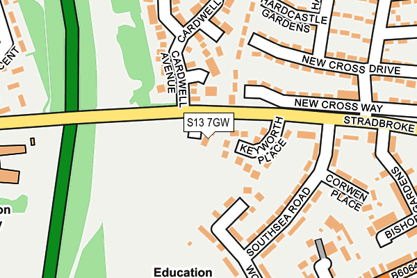 S13 7GW map - OS OpenMap – Local (Ordnance Survey)