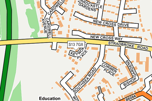 S13 7GX map - OS OpenMap – Local (Ordnance Survey)