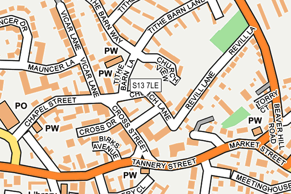 S13 7LE map - OS OpenMap – Local (Ordnance Survey)